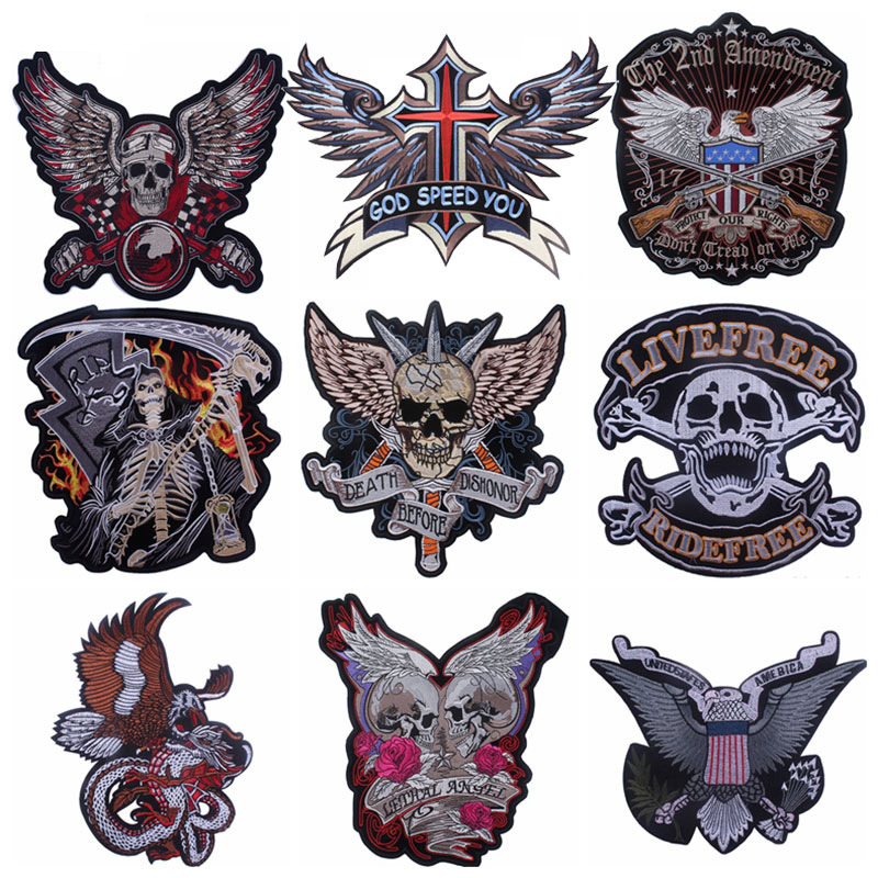 Embroidered Punk Back Label Patch – Clothing Accessory for Jackets & Motorcycle Vests