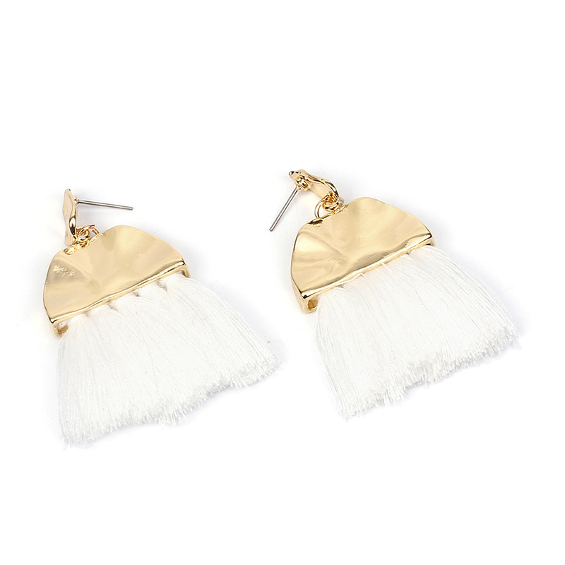 15g Weight Earrings Classification Travel Occasion Women'S Gender Rose Red, White, Pink, Green, Yellow, Black Color Fashion New Fringed Geometric Exaggerated Wild Fan-shaped Bohemian Ethnic Style Earrings For Women 10