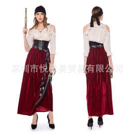 外贸欧美女士万圣节女海盗服饰cosplay 加勒比海盗角色扮演制服裙