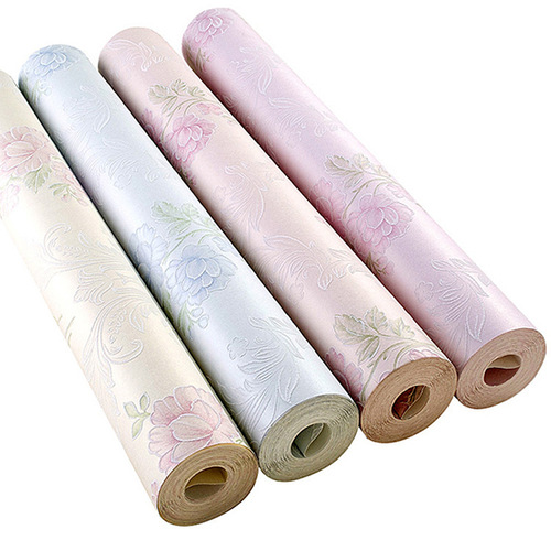 Korean style rural rose flower non-woven wallpaper for girls' bedrooms, wedding rooms, living rooms, warm and romantic wallpaper 50401