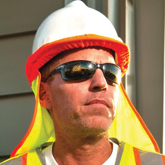 Cross-border best-selling summer high-temperature sun protection safety hat sunshade curtain fluorescent reflective canopy cool breathable ventilated helmet