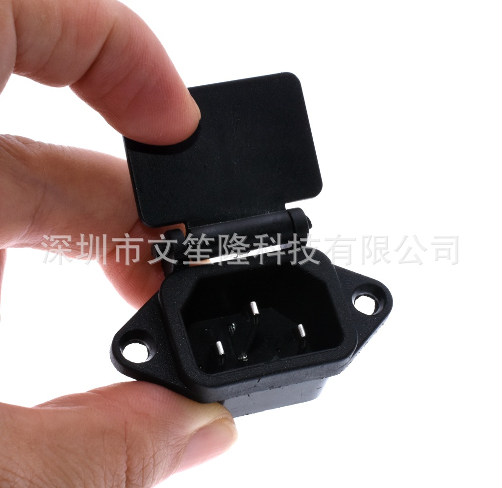 公座电动车插头插座带固定螺丝孔三竖c14 Ac三脚品字电源插座纯铜 阿里巴巴