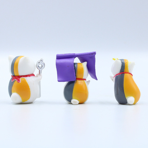 Small size 6 Natsume’s friend cat teacher figures Animation peripheral cat gashapon dolls micro landscape ornaments