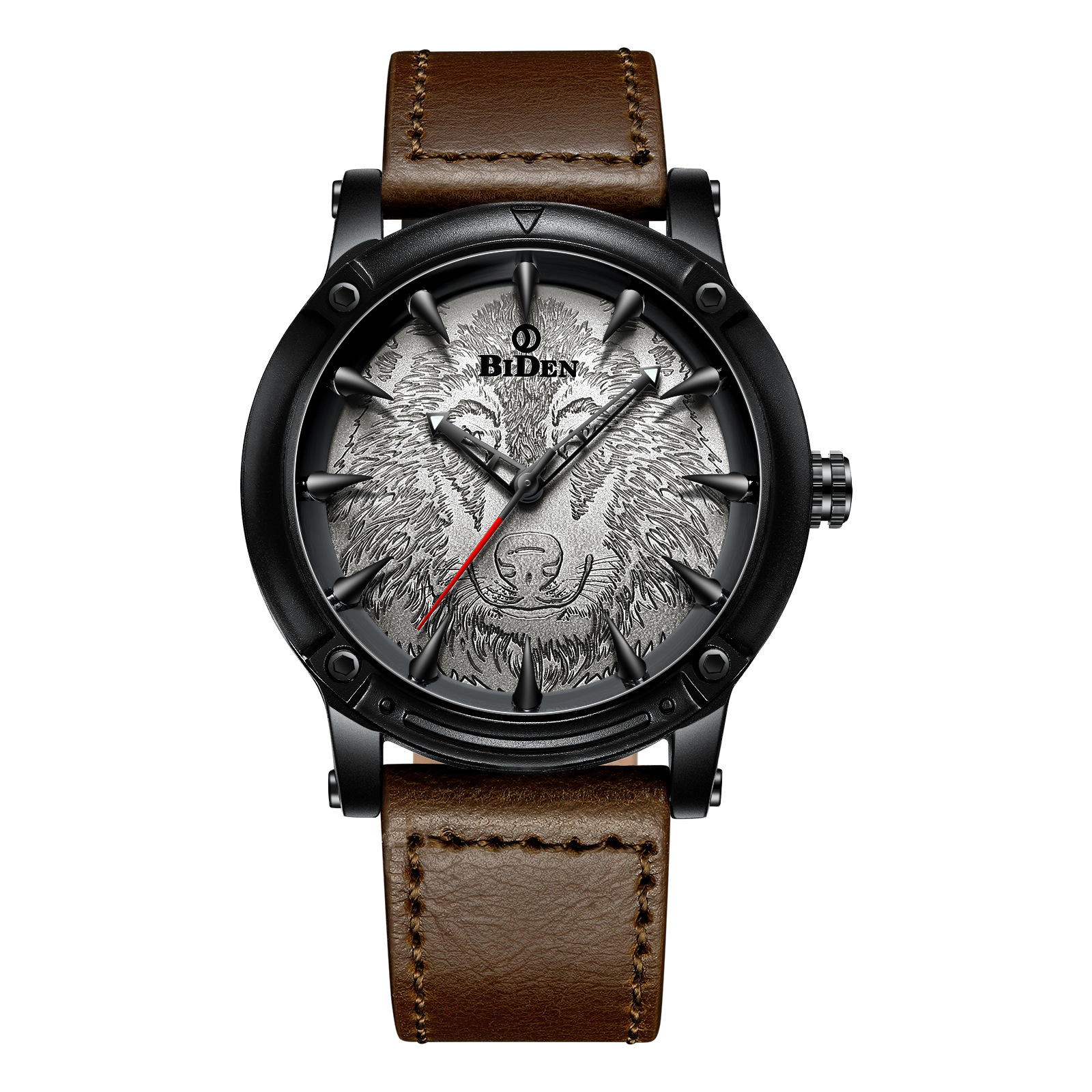 Men's Quartz Watch Biden Leather Strap Waterproof Analogue Watch_voghion.com