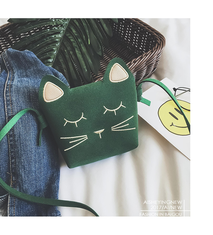 172g Weight Polyester Lining Material Zipper Closure Type Single Shoulder Strap Strap Type Crossbody Bag Bags Type Daily, Shopping Occasion Pu Leather Material Cat, Solid Color Pattern All Seasons Season Kid'S Gender Cute Style Square Shape Kid'S Pu Leather Cat Solid Color Cute Square Zipper Crossbody Bag 3