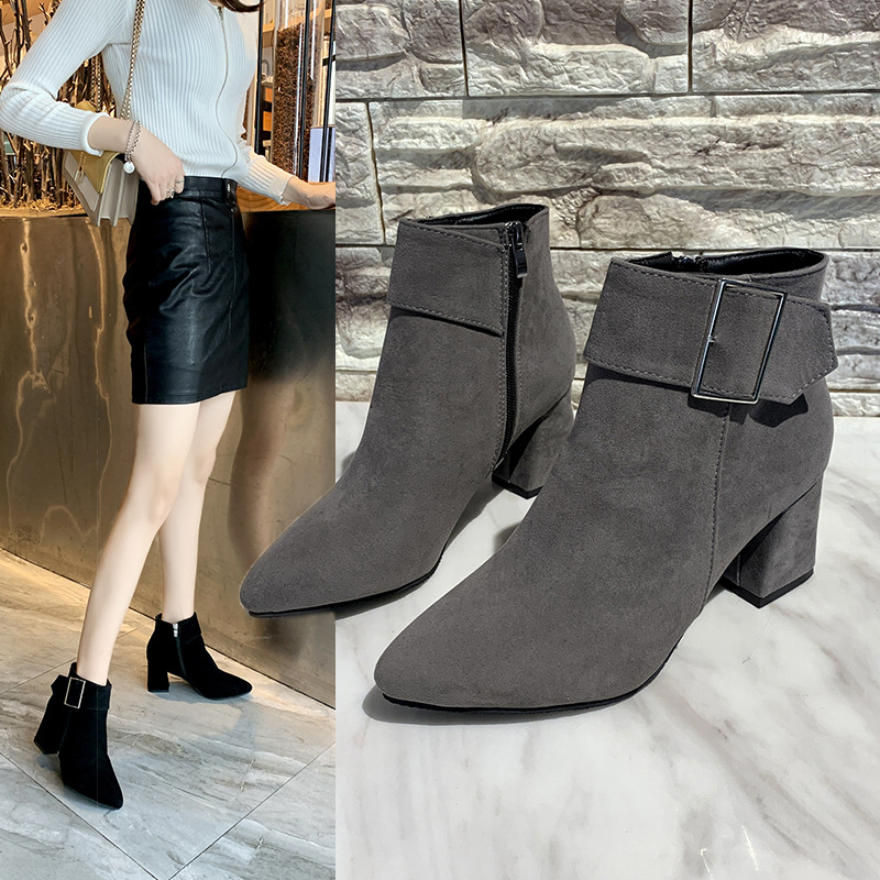 2019 autumn and winter new high-heeled t...