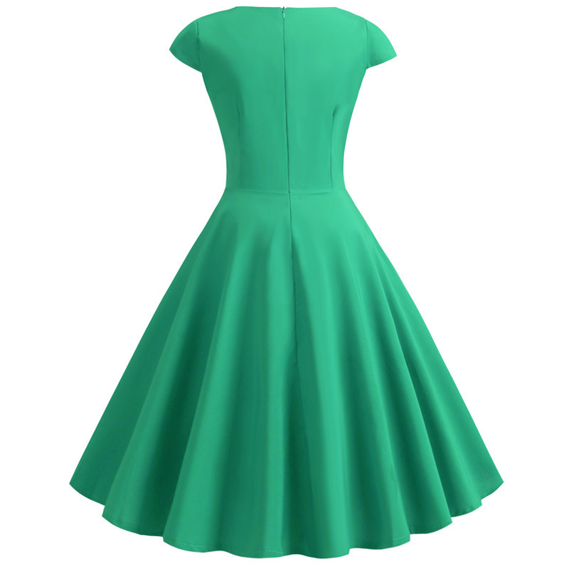 Elegant, Sexy Style Wholesale Women's Elegant Sexy Solid Color Banquet V Neck Short Sleeve Swing Dress