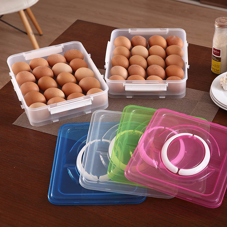 雞蛋盒冰箱保鮮收納盒家用廚房冰箱多層手提塑料雞蛋盒