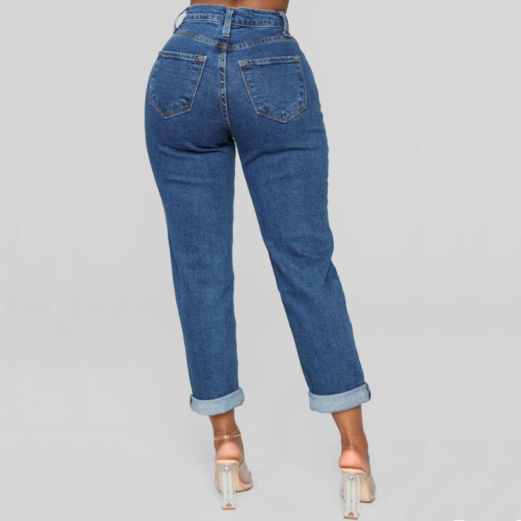 560g Weight Ankle-Length Pants Length Denim Cotton Fabric Type High Waist Waist Line Jeans Pants Type Inelastic Elasticity Daily Occasion Comfort Function Slim Fit Type Solid Color Pattern Spring, Autumn Season Women's Gender Washed Design Simple Style Style Women's Daily Simple Style Solid Color Ankle-length Washed Jeans
