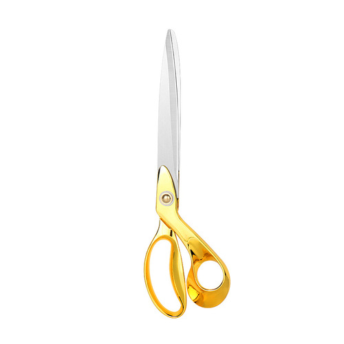 Lin Taizuo trumpet tailoring scissors, stainless steel clothing scissors, gold-plated thickened cloth cutting scissors, straight 11-inch scissors