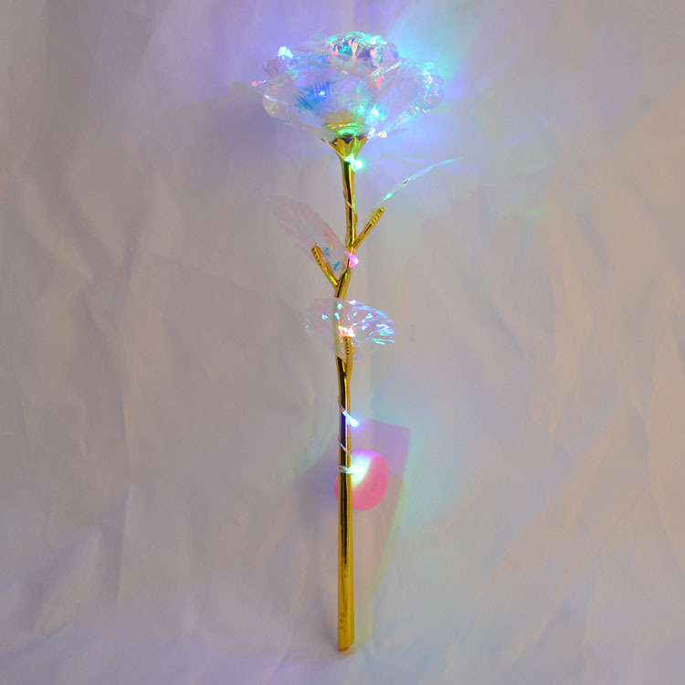 Fábrica nueva lámina de oro rosa oro creativo Rosa qixi regalo del Día del Maestro en stock al por mayor con luz de línea