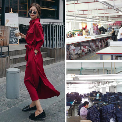 Custom processing 2019 spring clothes new pattern Ladies Dress Mid length version Korean Edition belt fashion skirt