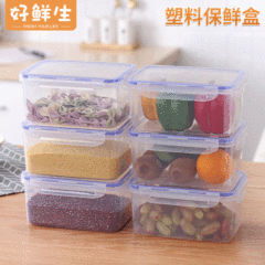 PP密封微波爐加熱飯盒冰箱保鮮盒透明果蔬收納帶蓋儲物盒廚房用品