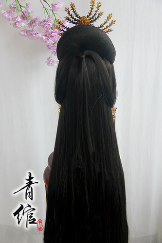 Women han tang ming girls princess empress film cosplay wig headdress Hanfu ancient cos wig headdress