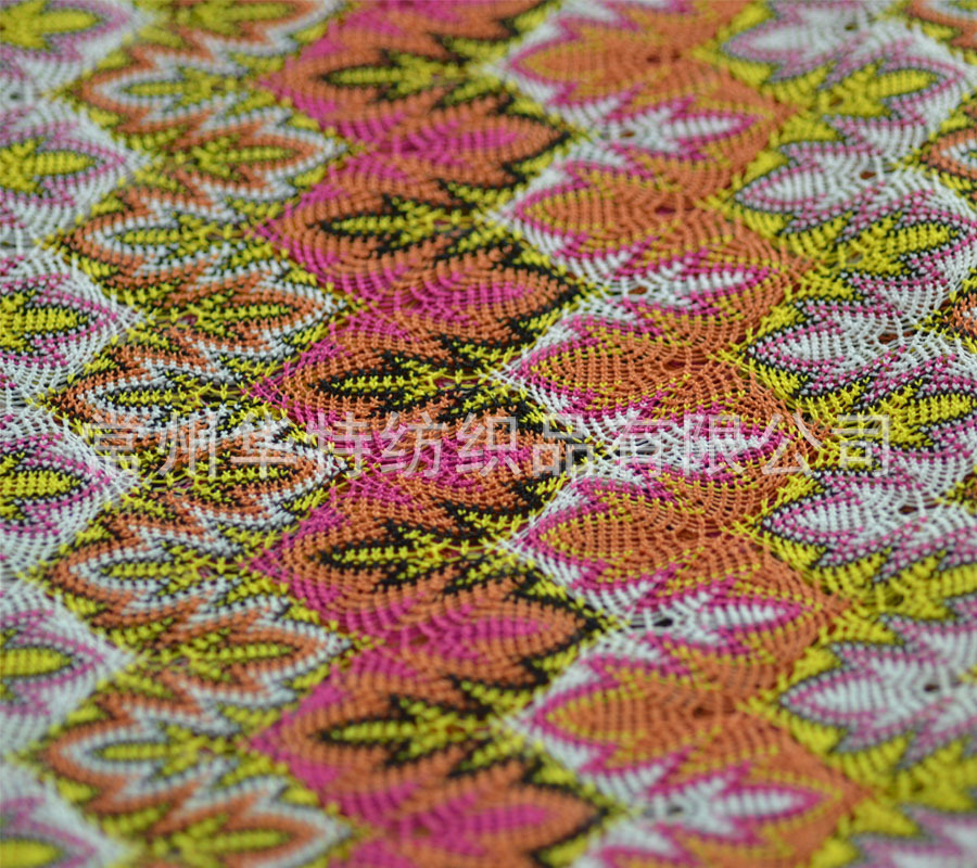 经编色织 303龙花面料 色织枫叶花