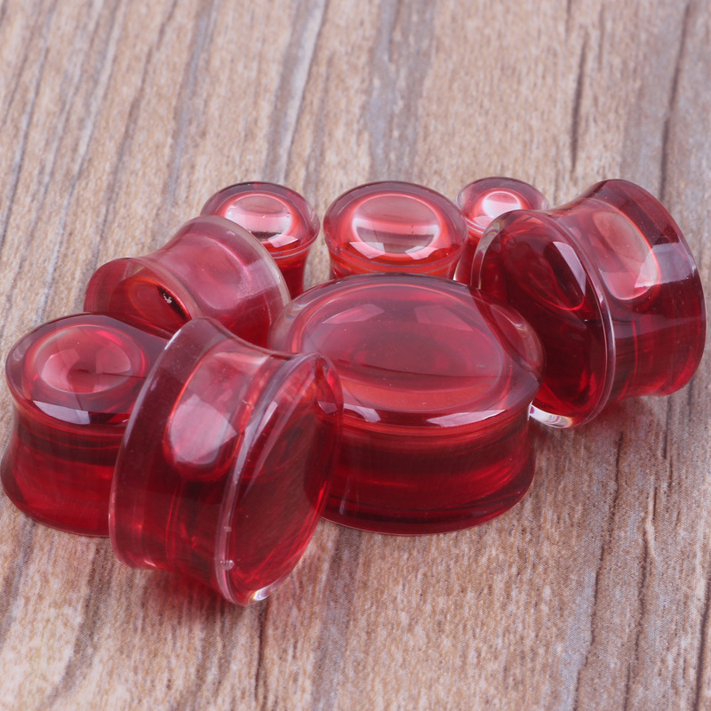 Acrylic Red Liquid Ear Expander Ear Studs 20mm Ear Plug Earring detail image 8