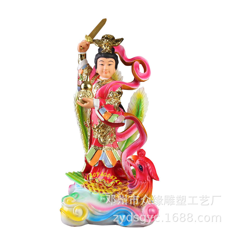 PRAYING STATUE 5寸 木色企九天玄女 main image 1