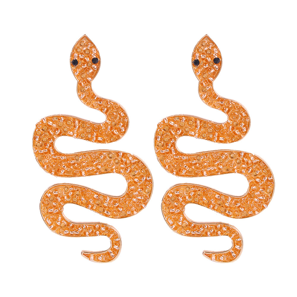 Rhinestone Three-dimensional Snake-shaped Earrings And Earrings display picture 2