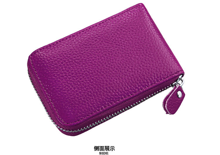 60g Weight Zipper Closure Type Business Occasion Genuine leather Material Solid Color Pattern Unisex Gender Coffee, Royal Blue, Orange, Dark Blue, Pink, Purple, Red, Green, Yellow, Black Color Unisex Solid Color Genuine Leather Coffee Royal Blue Orange Zipper Card Holders 45