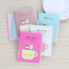 Creative Milk Tea Time Glue Notebook Small Pocket Portable Cartoon Notebook Journal Notebook