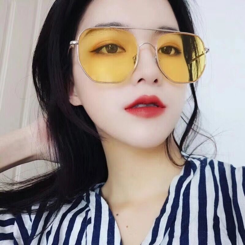 Europa y América nuevo polígono gafas personalidad tendencia hombres y mujeres gafas de sol moda irregular océano color gafas de sol