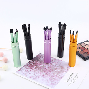 Factory direct cylinder eye shadow makeup brush small brush 5 eye brush makeup pen beauty tools manufacturers in stock