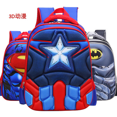批发蜘蛛侠汽车儿童背包 幼儿园小学生书包 卡通双肩书包减负书|ru