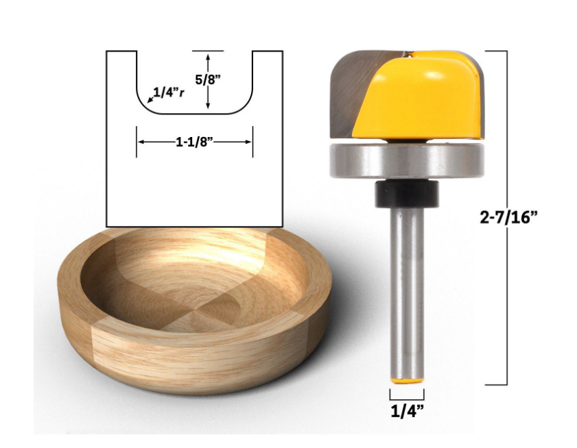 8mm1/412仿型深圆底电木铣木工刀圆底线型刀雕刻机锁孔刀木工铣刀