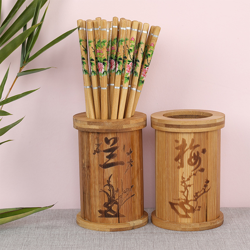B Unpainted Bamboo Chopsticks Alishan Printed Chopsticks Holder…