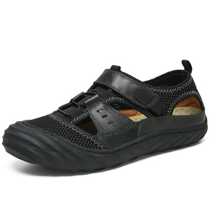 ស្បែកជើងបុរស Men Casual Sandals Top Layer Cowhide Shoes PZ537216