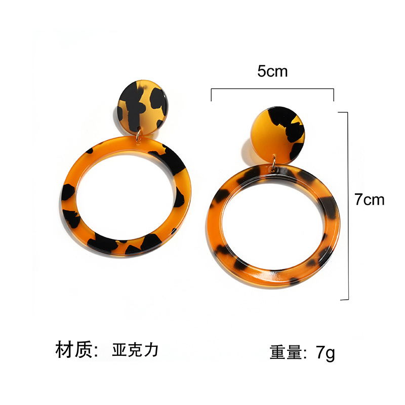 Fashion Leopard Print Hollow Acrylic Earrings display picture 8
