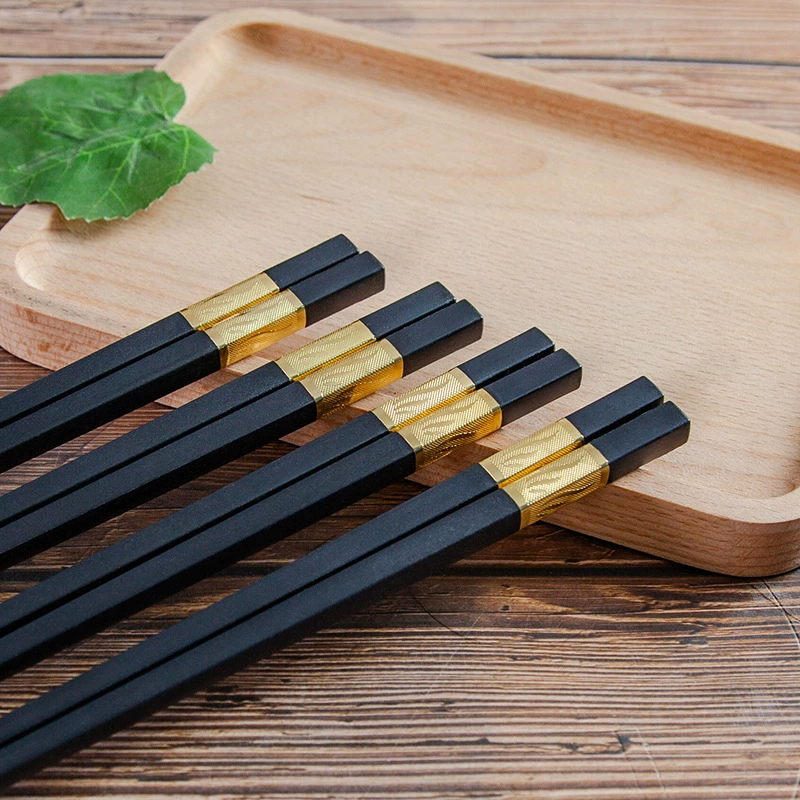 Заводская оптовая продажа Douyin, та же модель 10 пар двойной коробки для дома ресторана японские стильные стальные палочки для хот-пота, палочки из чистого титана