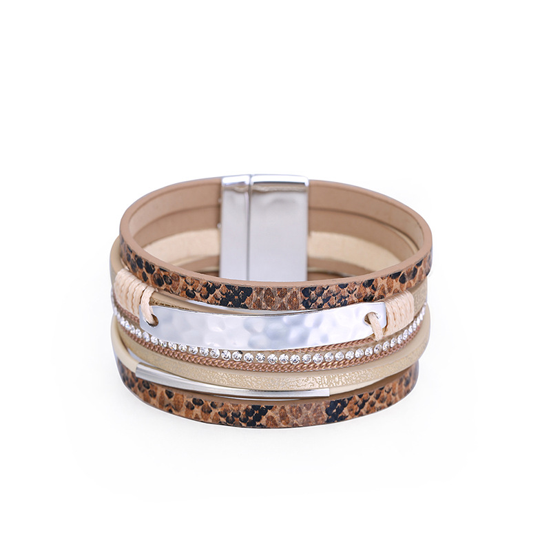 New Bohemian Magnetic Buckle Leather Bracelet display picture 11