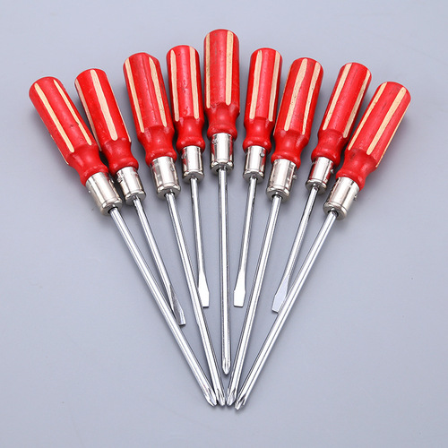 Single-use manual screwdriver, manual 4-inch 5-inch slotted wooden handle screwdriver, slotted Phillips screwdriver