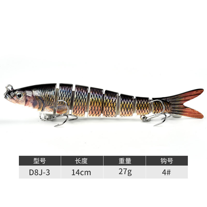 Multi Jointed Fishing Lures 7 Colors Hard Swibaits Fresh Water Bass Swimbait Tackle Gear