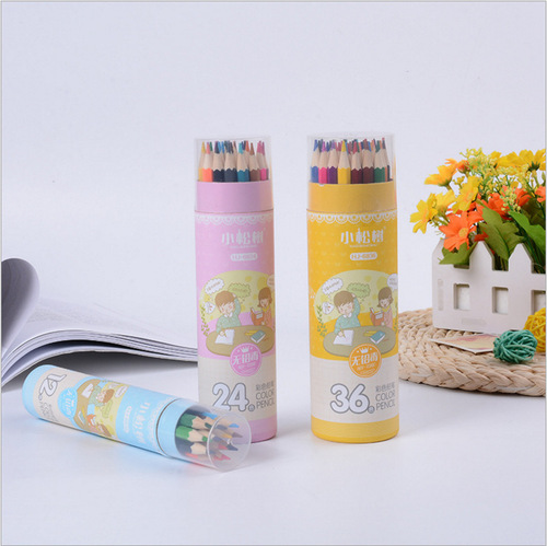 Xiaosongshu Colored Lead Set Painting Color Pencil Cartoon Tube Pack 12 Colors 36 Colors Art Painting Brush Set