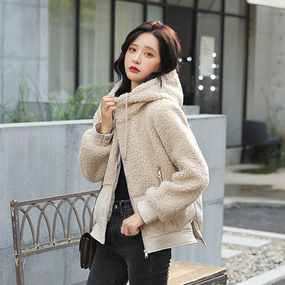 2019 the republic of korea Dongdaemun new pattern grain Cashmere coat Lambswool Women's wear coat Fur integrated Manufactor Direct selling