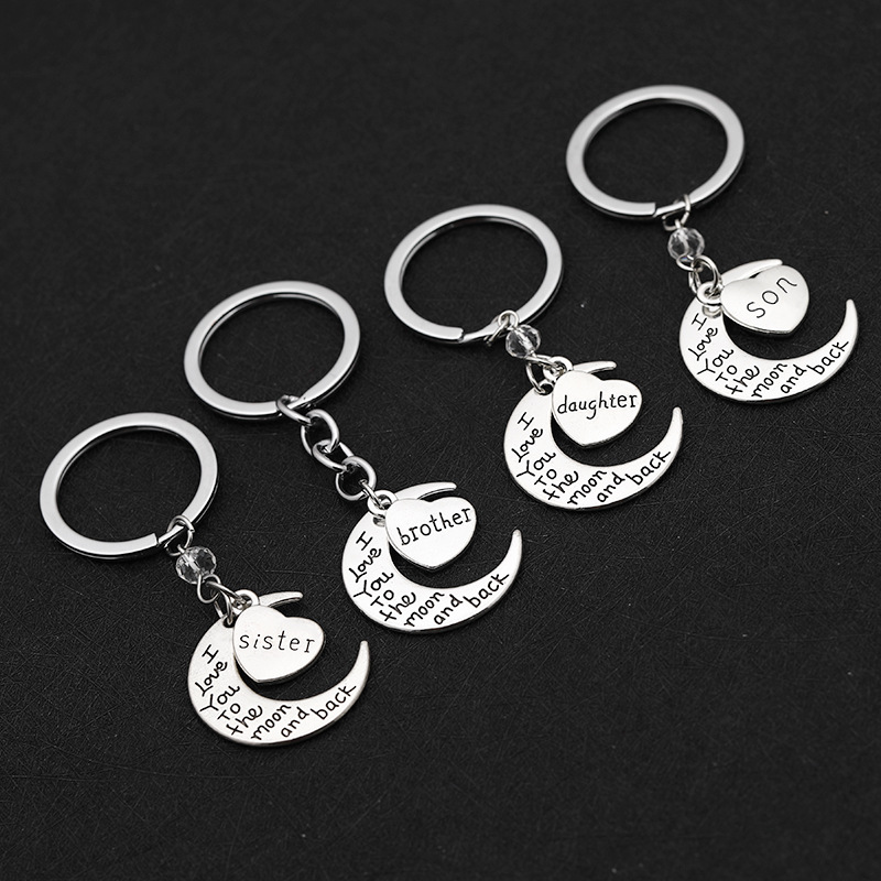 Lettering Heart Moon Keychain Wholesale display picture 5