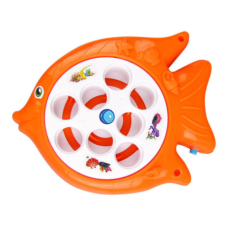 Juego de pesca de rompecabezas de música entre padres e hijos juegos interactivos Plataforma de pesca magnética giratoria eléctrica para niños