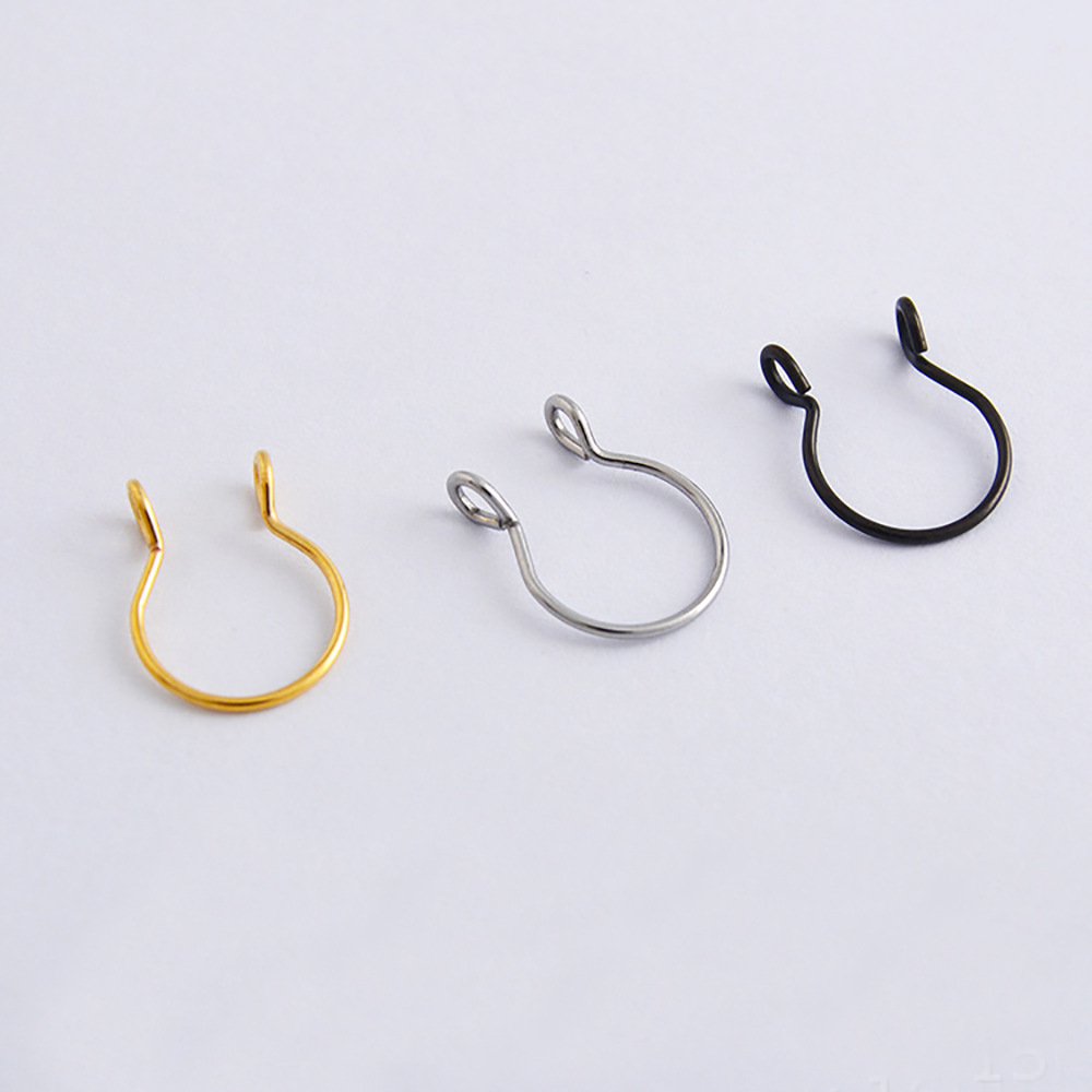 Geometric Deep Blue Fruit Style Fake Nose Ring Stud Non-Piercing Ear Cuff Clip On Body Jewelry detail image 7