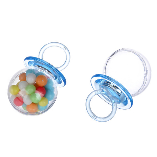 Wholesale food grade PS pacifier transparent plastic candy box baby one-month-old return gift creative wedding candy box