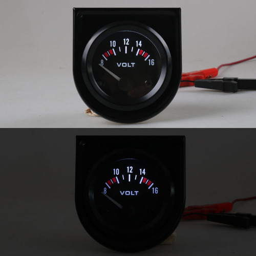 Manufacturer Direct Supply Car Modification 12V Universal Voltage Meter 52mm Vehicle Voltage Instrument 8-16V