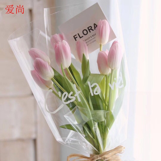 Ins风英文玻璃纸张加厚透明包花英文玻璃纸opp鲜花包装纸材料 价格 厂家 哪里买 我有货 B 5yoho Cn