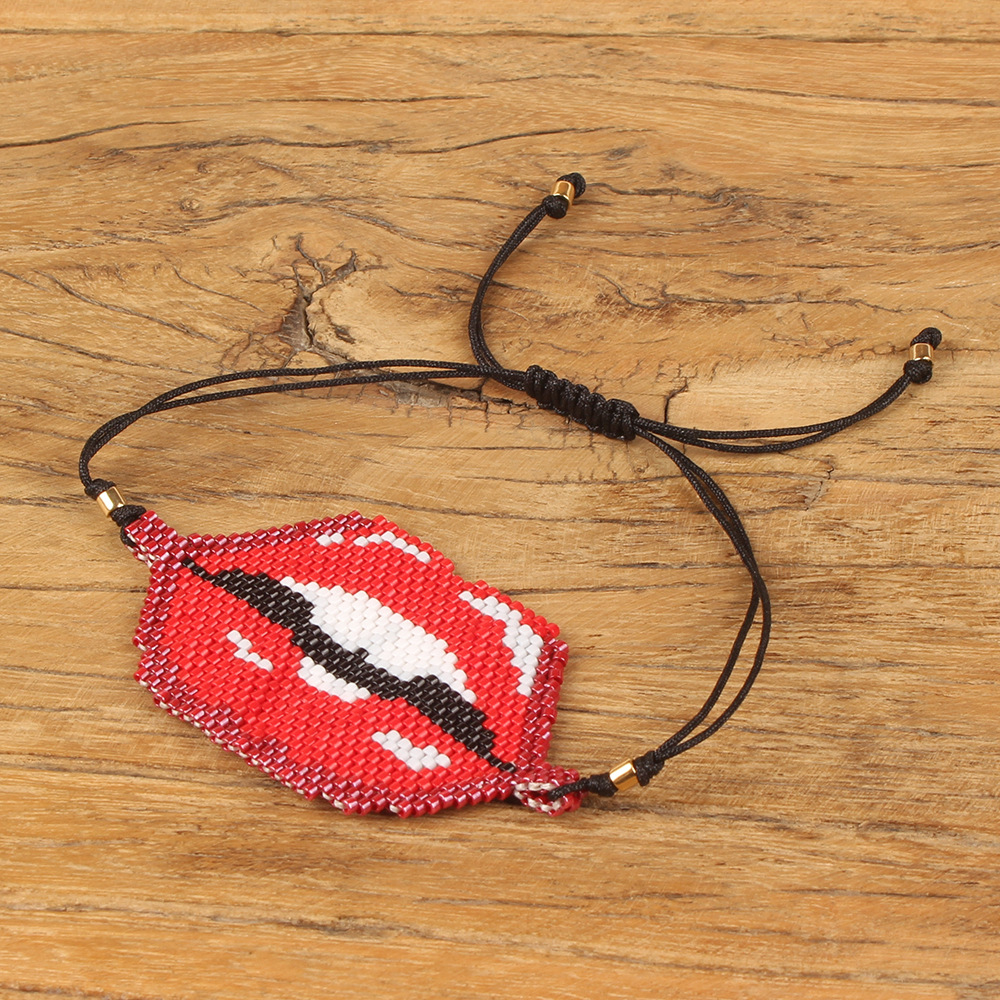 European And American Lips Tassel Bracelet Miyuki Beads Hand-woven Mouth Bracelet display picture 41