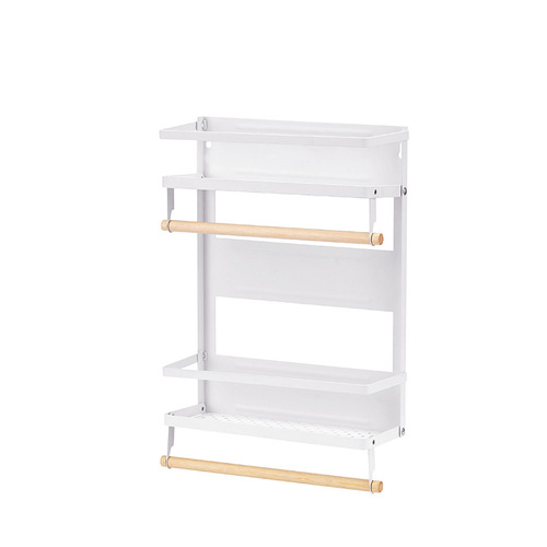 Cross-border folding Japanese-style multi-layer refrigerator rack wall hanging rack refrigerator side magnetic iron storage rack wholesale