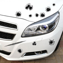 跨境貼紙汽車划痕貼紙個性子彈孔車貼大張套裝貼紙保險杠車身貼紙