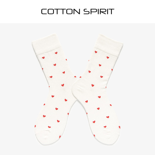 Cotton spirit socks women's mid-calf socks cotton ins trendy socks internet celebrity love cute Japanese socks spring and autumn style