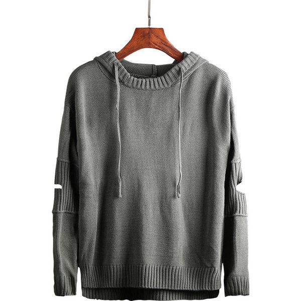 Knitted solid color sweater all-season