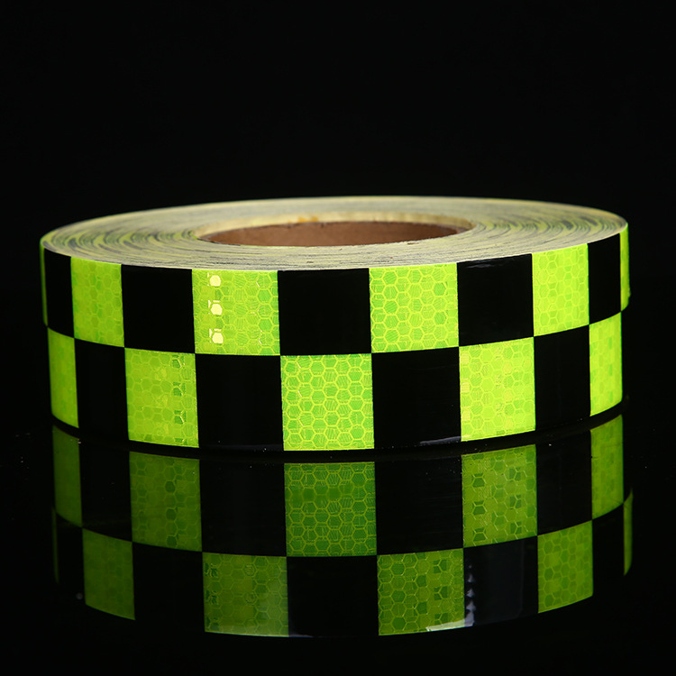厂家PVC双色闪亮晶网格反光胶带 车身道路粘贴指引警示反光带