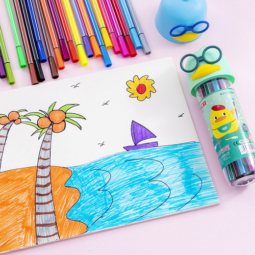 Factory direct selling watercolor pen 12 color set children's washable environmentally friendly painting kindergarten color pen wholesale